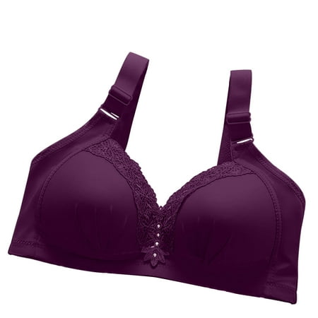 Sports Bras for Women Sticky Bra Women Solid Elegant Lace No Steel Ring Thin Cup Back Four Rows Of Buckles Push Up Bra Underwear Camisoles with Built In Bra Women Underwear Purple 3XL
Sports Bras for Women Sticky Bra Women Solid Elegant Lace No Steel Ring Thin Cup Back Four Rows Of Buckles Push Up Bra Underwear Camisoles with Built In Bra Women Underwear Purple 3XL