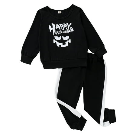 3T Baby Boys Clothes Halloween Letter Print Long Sleeve Round Neck Top +Pants 2Pcs Outfits Set 3-4T Black
3T Baby Boys Clothes Halloween Letter Print Long Sleeve Round Neck Top +Pants 2Pcs Outfits Set 3-4T Black