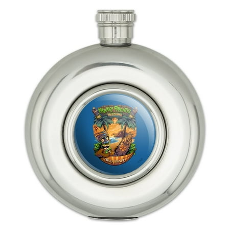 Freaky Friends Tiki Bar Tropical Vacation Round Stainless Steel 5oz Hip Drink Flask
Freaky Friends Tiki Bar Tropical Vacation Round Stainless Steel 5oz Hip Drink Flask