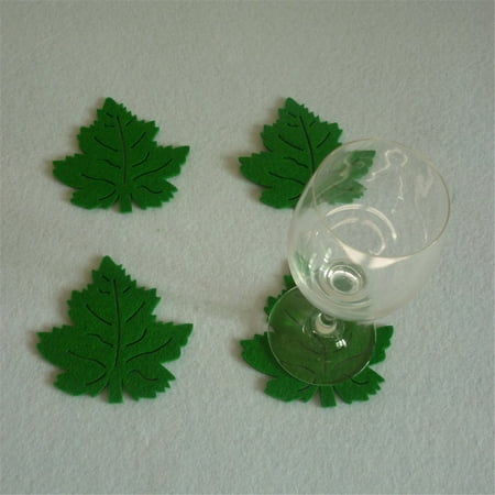 Wesracia Christmas home insulation non-slip leaf placemat cup mat 4PC