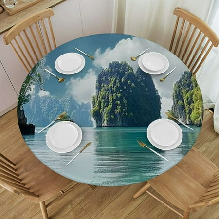 BCIIG Rocks Trees Water Round Table Cover Stain Resistant Washable Indoor Outdoor Tablecloth Kitchen Dining Wedding Parties 100% Polyester Fiber 38-42
BCIIG Rocks Trees Water Round Table Cover Stain Resistant Washable Indoor Outdoor Tablecloth Kitchen Dining Wedding Parties 100% Polyester Fiber 38-42