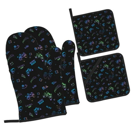 Zufioo Gamepads Oven Mitts and Pot Holders 4pcs Set Kitchen Oven Glove High Heat Resistant 500 Degree Extra Long Oven Mitts for Kitchen Baking Cooking
Zufioo Gamepads Oven Mitts and Pot Holders 4pcs Set Kitchen Oven Glove High Heat Resistant 500 Degree Extra Long Oven Mitts for Kitchen Baking Cooking