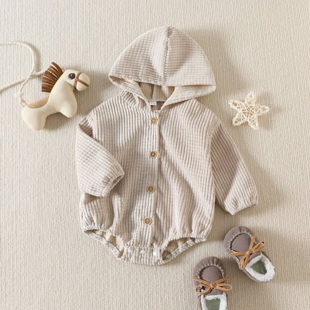 NIUREDLTD Baby Boys Girls Long Sleeve Corduroy Solid Hooded Romper Bodysuit Clothes
NIUREDLTD Baby Boys Girls Long Sleeve Corduroy Solid Hooded Romper Bodysuit Clothes