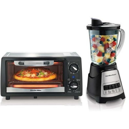 Hamilton Beach 31137 + 58148 Countertop Toaster Oven & Blender Appliance Bundle