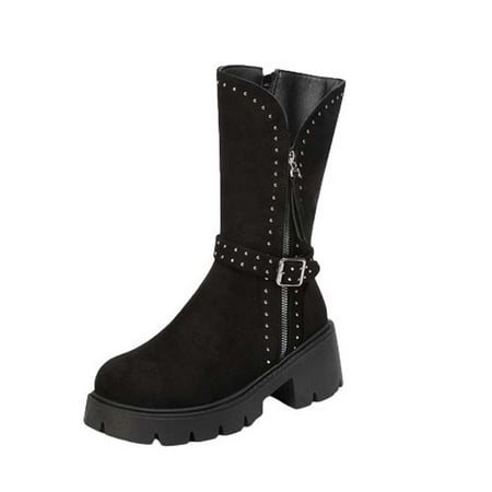 Stamzod Clearance Women s High-Heels Round-Toe Boots Metal Leather Belt Buckle Side Zipper Boots
Stamzod Clearance Women s High-Heels Round-Toe Boots Metal Leather Belt Buckle Side Zipper Boots