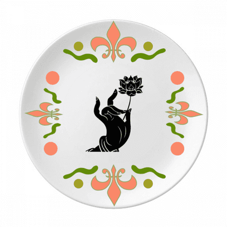 Guanyin Pinch Lotus Pure Meditation Flower Ceramics Plate Tableware Dinner Dish