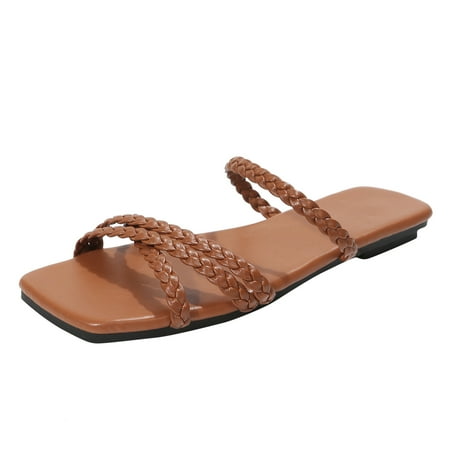Cathalem Women Slippers Fashion Summer New Pattern Knit Slip On Casual Retro Flat Large Sandals Brown 41
Cathalem Women Slippers Fashion Summer New Pattern Knit Slip On Casual Retro Flat Large Sandals Brown 41