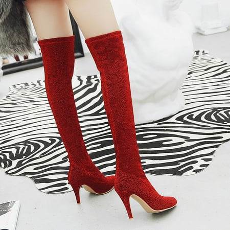 symoid Womens Over the Knee Boots- Sexy Autumn and Winter Fashion Was High-heeled Boots Red 37
symoid Womens Over the Knee Boots- Sexy Autumn and Winter Fashion Was High-heeled Boots Red 37
