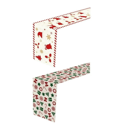 Mantel Navideño de 2 Piezas para Comedor Estilo A