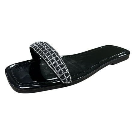 Daznico Womens Sandals Women Slippers Flat Bottom Square Toe Open Toe Slip On Shiny Rhinestone Beach Style ( Black 7.5 )
Daznico Womens Sandals Women Slippers Flat Bottom Square Toe Open Toe Slip On Shiny Rhinestone Beach Style ( Black 7.5 )
