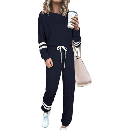 yoyojojo Women’s Tie Dye Two Piece Pajamas Set Long Sleeve Sweatshirt with Long Pants Sleepwear