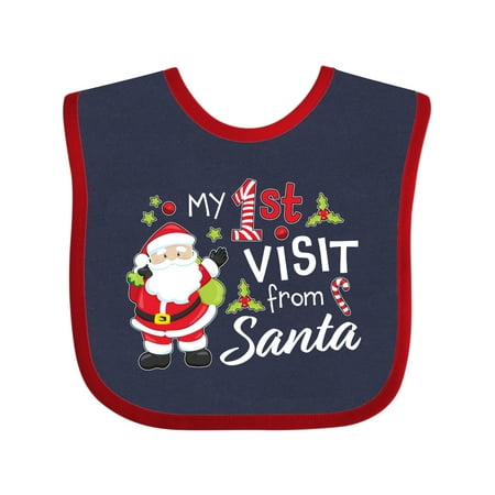 Inktastic My First Visit from Santa Gift Baby Boy or Baby Girl Bib