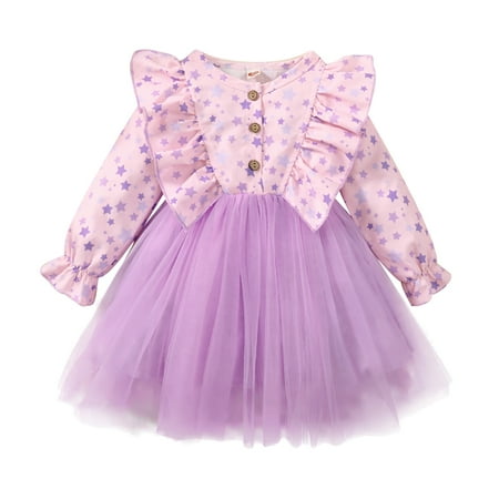 nsendm Wedding Dress Flower Girl Girls Child Long Sleeve Prints Button Tulle Dresses Bow Tie Floral Midi Dress Purple 18-24 Months
nsendm Wedding Dress Flower Girl Girls Child Long Sleeve Prints Button Tulle Dresses Bow Tie Floral Midi Dress Purple 18-24 Months