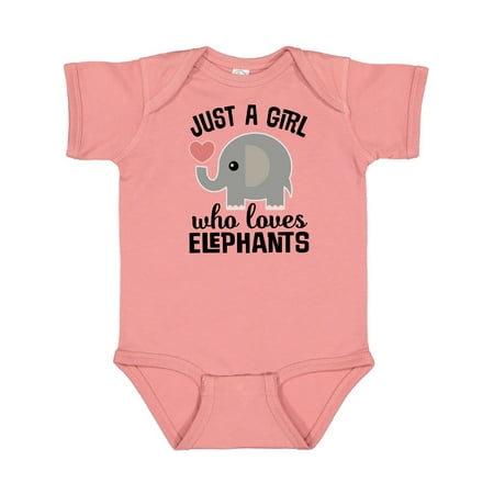 

Inktastic Just A Girl Who Loves Elephants Gift Baby Girl Bodysuit