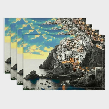 Fenyluxe Ocean Village Cliff Linen Placemats - Set of 4 Hard Paper Table Pads for Birthday Parties Christmas Restaurants and Buffets 18x12in
Fenyluxe Ocean Village Cliff Linen Placemats - Set of 4 Hard Paper Table Pads for Birthday Parties Christmas Restaurants and Buffets 18x12in