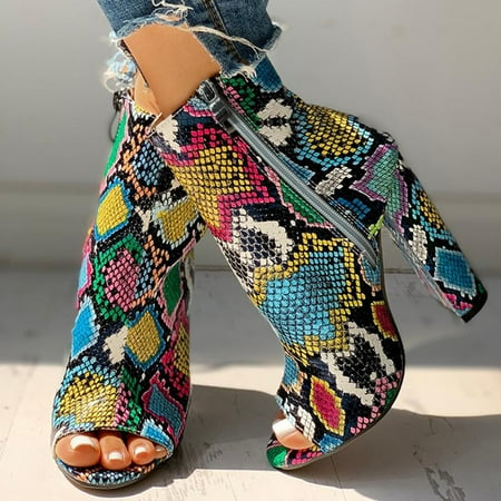 Women Fashion Casual Pointed Toe Zipper High Heel Short Naked Boots Shoes
