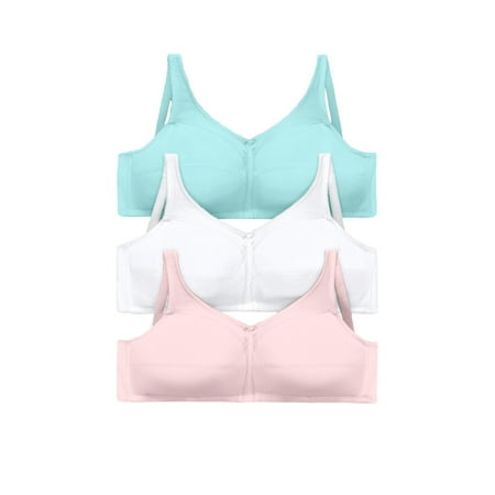 Comfort Choice Women s Plus Size 3-Pack Cotton Wireless Bra Bra