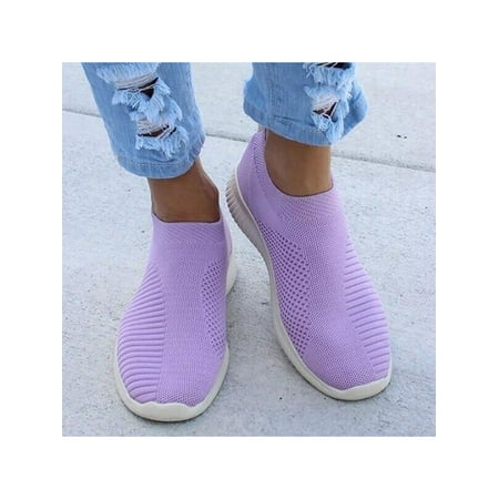 SIMANLAN Slip On Sneakers Women White Fashion Shoes Wide Width Mesh Knit Walking Non Slip Shoes Purple 6
SIMANLAN Slip On Sneakers Women White Fashion Shoes Wide Width Mesh Knit Walking Non Slip Shoes Purple 6
