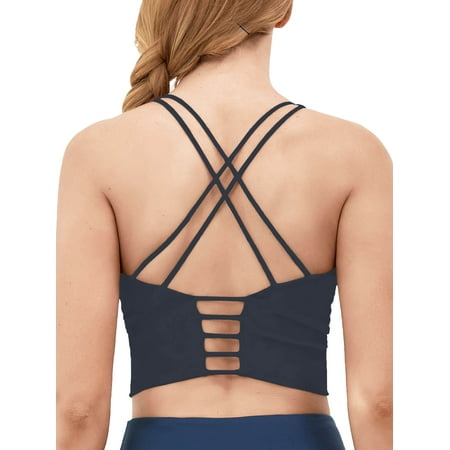 As Rose Rich Strappy Sports Bra for Women Padded Athletic Yoga Bra M