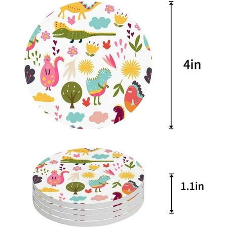 KXMDXA Dinosaur Set of 4 Round Coaster for Drinks Absorbent Ceramic Stone Coasters Cup Mat with Cork Base for Home Kitchen Room Coffee Table Bar Decor
KXMDXA Dinosaur Set of 4 Round Coaster for Drinks Absorbent Ceramic Stone Coasters Cup Mat with Cork Base for Home Kitchen Room Coffee Table Bar Decor