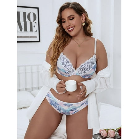 Multicolor Sexy Women s Plus Size Leaf Print Contrast Lace Underwire Lingerie Set 100E(44E) Y22003D
Multicolor Sexy Women s Plus Size Leaf Print Contrast Lace Underwire Lingerie Set 100E(44E) Y22003D