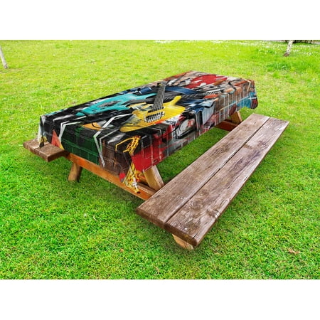 Music Outdoor Tablecloth Collage of Music Color and Musical Instruments Street Wall Art Joyful Nostalgia Print Decorative Washable Fabric Picnic Table Cloth 58 X 84 Inches Multicolor by Ambesonne
Music Outdoor Tablecloth Collage of Music Color and Musical Instruments Street Wall Art Joyful Nostalgia Print Decorative Washable Fabric Picnic Table Cloth 58 X 84 Inches Multicolor by Ambesonne