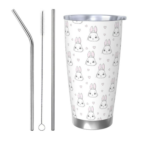 Cauagu Heart Rabbit Pattern 20oz Tumbler Stainless Steel Vacuum Insulated Tumbler with Lid Insulated Coffee Mug Thermal Cup with Splash Proof Sliding Lid-Straw Three-piece Set
Cauagu Heart Rabbit Pattern 20oz Tumbler Stainless Steel Vacuum Insulated Tumbler with Lid Insulated Coffee Mug Thermal Cup with Splash Proof Sliding Lid-Straw Three-piece Set