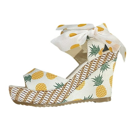 Lyinloo Women Fashion Cute Fruit Printed Summer New Bow Knot Wedge Sandals Shoes Yellow 35
Lyinloo Women Fashion Cute Fruit Printed Summer New Bow Knot Wedge Sandals Shoes Yellow 35