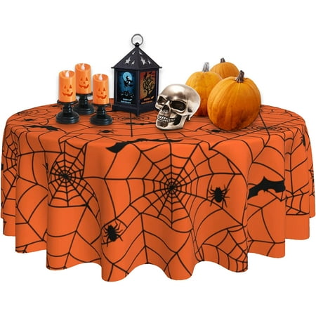 Halloween Spider Web Orange Tablecloth Round 60 Inch Waterproof Table Cloth Anti Wrinkle Table Cover for Kitchen Dining Room
Halloween Spider Web Orange Tablecloth Round 60 Inch Waterproof Table Cloth Anti Wrinkle Table Cover for Kitchen Dining Room