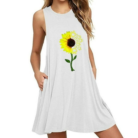 MPWEGNP Fashion Womens Pocket Sunflower Printing Sleeveless Casual Nightdress Dresses 
MPWEGNP Fashion Womens Pocket Sunflower Printing Sleeveless Casual Nightdress Dresses
