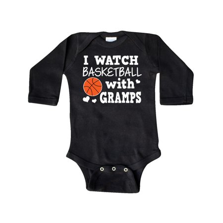 Inktastic I Watch Basketball with Gramps Gift Baby Boy Long Sleeve Bodysuit