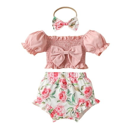 ZRBYWB Toddler Girls Clothes Babys One Shoulder Pink Tops Floral Print Shorts Headband 3pcs Suit Outfits
ZRBYWB Toddler Girls Clothes Babys One Shoulder Pink Tops Floral Print Shorts Headband 3pcs Suit Outfits