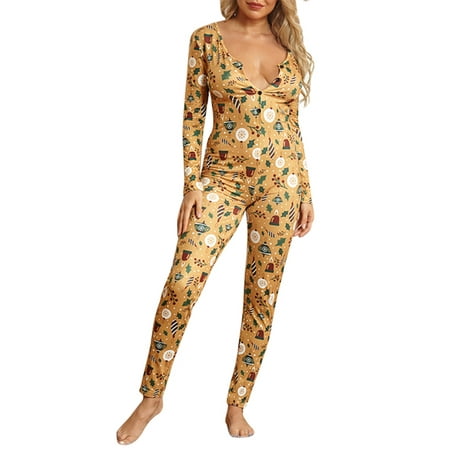 Diconna Women s Sleepwear Outfits Long Sleeve V-Neck Christmas Print Romper One Piece Pajamas Jumpsuit
Diconna Women s Sleepwear Outfits Long Sleeve V-Neck Christmas Print Romper One Piece Pajamas Jumpsuit