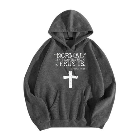 WANYNG pajamas for women Normal Isnt Coming Back Jesus Is Men Women Letter Graphic Hooded Print Round Neck Long Sleeve Sweatshirt Tops Round Neckline Polyester Dark Gray M
WANYNG pajamas for women Normal Isnt Coming Back Jesus Is Men Women Letter Graphic Hooded Print Round Neck Long Sleeve Sweatshirt Tops Round Neckline Polyester Dark Gray M