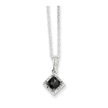 14k White Gold w/ Black and White Diamond Pendant. Carat Wt- 0.5ct