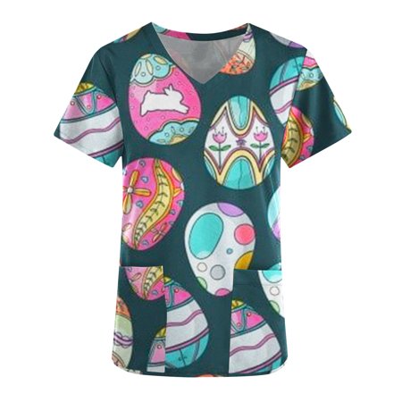 Easter Women s Medical Scrub Tops Animal Print V Neck Short Sleeve Plus Size Working Uniform Workwear with Pockets
Easter Women s Medical Scrub Tops Animal Print V Neck Short Sleeve Plus Size Working Uniform Workwear with Pockets
