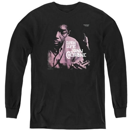 Trevco Sportswear CM106-YL-1 John Coltrane & Lush Life - Youth Long Sleeve Tee, Black - Small