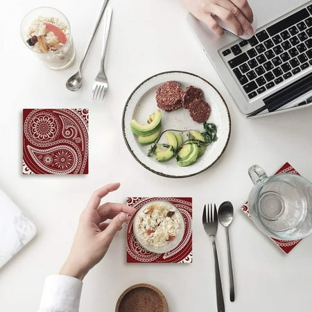 KXMDXA Classic Paisley Pattern Set of 6 Coaster for Drinks Absorbent Ceramic Stone Coasters Cup Mat with Cork Base for Home Kitchen Room Coffee Table Bar Decor
KXMDXA Classic Paisley Pattern Set of 6 Coaster for Drinks Absorbent Ceramic Stone Coasters Cup Mat with Cork Base for Home Kitchen Room Coffee Table Bar Decor