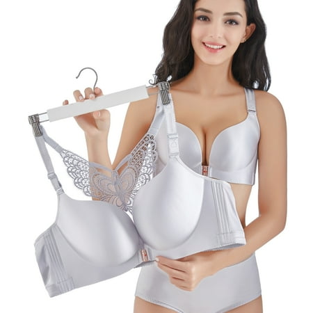 Plus Size Front Closure Brassiere Female Backless Bralette Breast Seamless Underwear Push Up Gray 44/100AB
Plus Size Front Closure Brassiere Female Backless Bralette Breast Seamless Underwear Push Up Gray 44/100AB