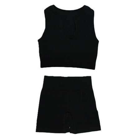 Sports Suit Seamless Knitted Sports Bra Shorts Yoga Suit Fitness Suit Solid Color Comfortable and Soft L Black-U Collar
Sports Suit Seamless Knitted Sports Bra Shorts Yoga Suit Fitness Suit Solid Color Comfortable and Soft L Black-U Collar
