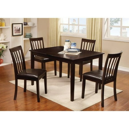Furniture of America Robelle 5-Piece Slat Back Dining Table Set - Espresso