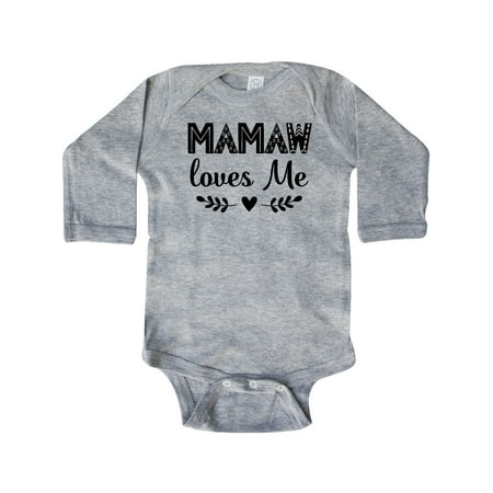 Inktastic Mamaw Loves Me Grandchild Outfit Gift Baby Girl Long Sleeve Bodysuit