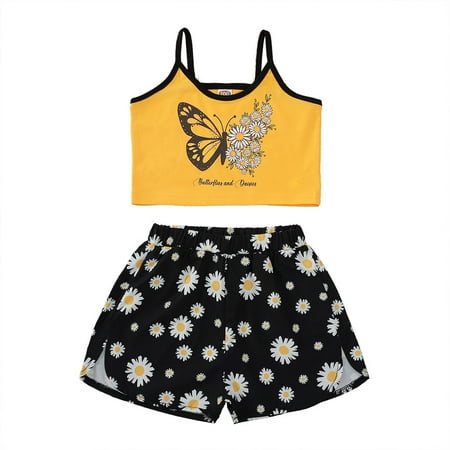 Toddler Girl Summer Outfit Two Piece Set Butterfly Printed Crop Tops Tank Tee and Sunflower Shorts Pants Clothes
Toddler Girl Summer Outfit Two Piece Set Butterfly Printed Crop Tops Tank Tee and Sunflower Shorts Pants Clothes