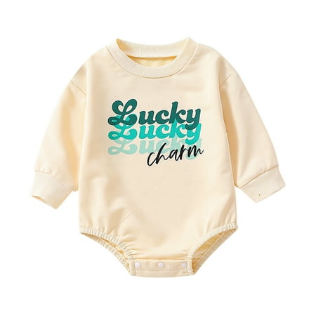 St. Patricks Day Baby Boys Long Sleeve Letter Romper Bodysuit Outfits 24 Month Snap Romper
St. Patricks Day Baby Boys Long Sleeve Letter Romper Bodysuit Outfits 24 Month Snap Romper