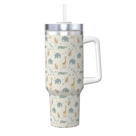 Susaid African Animals Print Indoor Outdoor Straw Lid 40oz Ice Bully With Handle Stainless Steel Cup for Home Office and Car
Susaid African Animals Print Indoor Outdoor Straw Lid 40oz Ice Bully With Handle Stainless Steel Cup for Home Office and Car