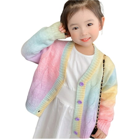 Toddler Kids Girl Fall Winter Sweater Little Baby Rainbow Muticolor Long Sleeve Knitwear Cardigan
Toddler Kids Girl Fall Winter Sweater Little Baby Rainbow Muticolor Long Sleeve Knitwear Cardigan