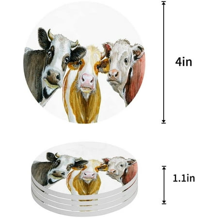 KXMDXA Cow Set of 6 Round Coaster for Drinks Absorbent Ceramic Stone Coasters Cup Mat with Cork Base for Home Kitchen Room Coffee Table Bar Decor
KXMDXA Cow Set of 6 Round Coaster for Drinks Absorbent Ceramic Stone Coasters Cup Mat with Cork Base for Home Kitchen Room Coffee Table Bar Decor