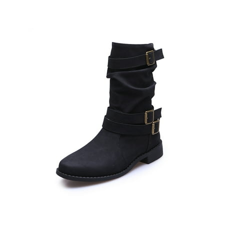 Tenmix Women Strap Buckle Mid Calf Boots Work Vintage Boot Comfort Winter Shoes for Outdoor Black 4.5
Tenmix Women Strap Buckle Mid Calf Boots Work Vintage Boot Comfort Winter Shoes for Outdoor Black 4.5
