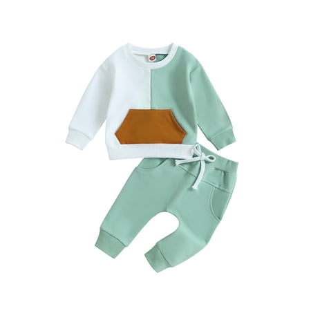 Blotona 2Pcs Baby Boy Fall Outfits Long Sleeve Contrast Color Sweatshirt + Sweatpants Set 6M 12M 18M 24M 3T Toddler Clothes Sets
Blotona 2Pcs Baby Boy Fall Outfits Long Sleeve Contrast Color Sweatshirt + Sweatpants Set 6M 12M 18M 24M 3T Toddler Clothes Sets