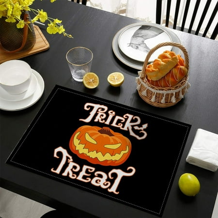 EIALIVE Placemat Happy Halloween Orange And Black Placemats Heat Washable Stain Table Mats Decorations Suitable For Restaurant Kitchen Banquet
EIALIVE Placemat Happy Halloween Orange And Black Placemats Heat Washable Stain Table Mats Decorations Suitable For Restaurant Kitchen Banquet